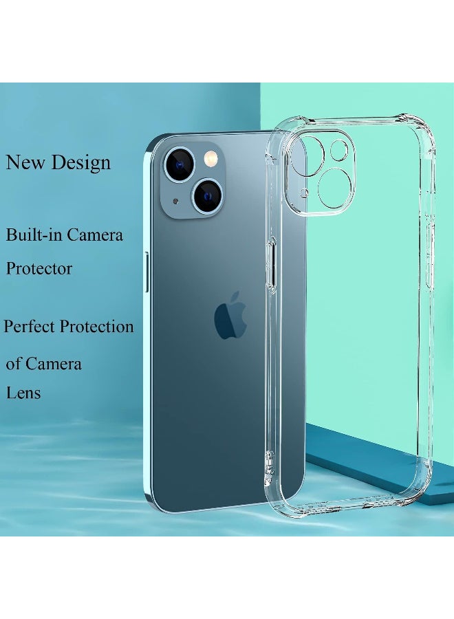 Case Compatible with iPhone 13/14 Cover Silicone Transparent TPU Gorilla Anti-shock Protector Camera Shockproof Corners - Clear - Image 3